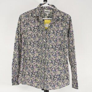 J. Crew Perfect Lilac Liberty Fabric Wiltshire Blueberry Print Button Down Sz 0